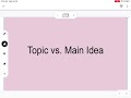 Distinguishing Topic from Main Idea
