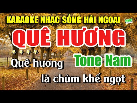 Karaoke Quê Hương Nhạc Sống Tone Nam Dễ Hát Nhất | Nhạc Sống Minh Công