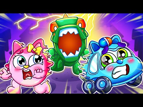 Scary Dino Robot Catches the Thief |  Playing Dinosaurs Song + More Nursery Rhymes by Cars & Play