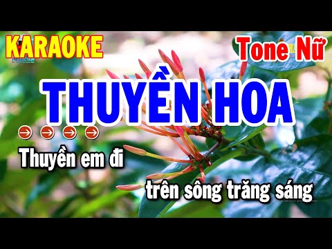 Karaoke Thuyền Hoa Tone Nữ Nhạc Sống Cha Cha | Thanh Hải