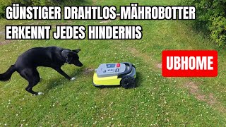 Günstiger Drahtlos-Mähroboter erkennt jedes Hindernis / UBHome