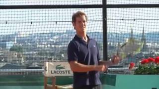 Ivanovic and Tsonga play minature Tennis