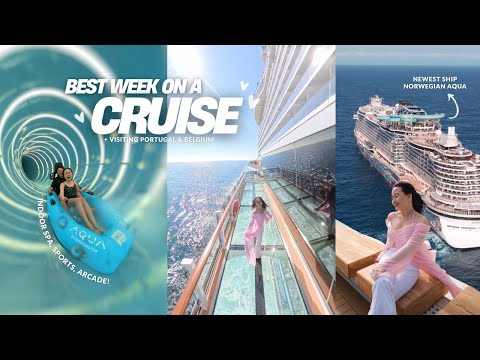 Cruise Vlog | newest ship in the world: Norwegian Aqua tour, indoor sports & spa, lisbon & belgium