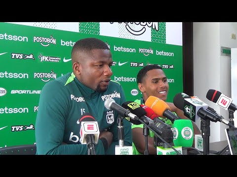 Harlen Castillo y Cristian Uribe, en rueda de prensa, previa al juego Vs Alianza FC por Liga. . .