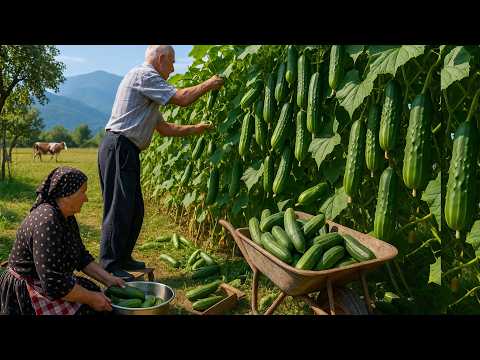 Harvesting Cucumbers with Grandma & Grandpa | 1 Hour Of The Best Recipes