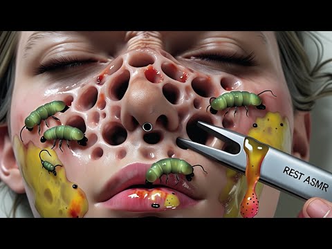 Asmr Infected With Worms, Pustules & Bees Cleaning | severely injured animation