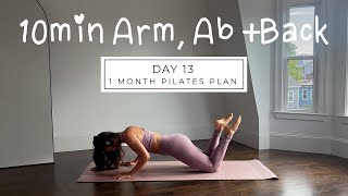 DAY 13 - 1 MONTH PILATES PLAN // 10MIN toned & defined arms & abs sculpt|| madeleineabeid