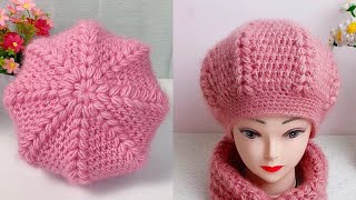 Octagon Crochet Beret Hat | Step by Step Beginner Tutorial