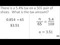 Calculating Tax, Tip, and Discount with Proportions