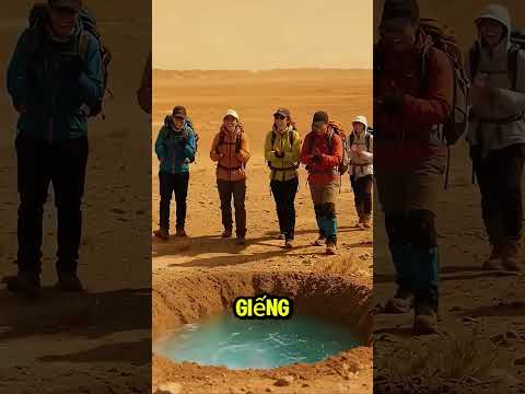 bố dùng đầu để khoan giếng giữa sa mạc.