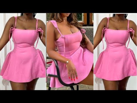 How to cut and sew this trendy six pieces gown with a side godet