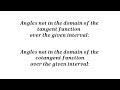 Understanding the Domain of Tangent and Cotangent Functions