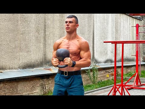 Прокачать тело за 5 минут с гирей