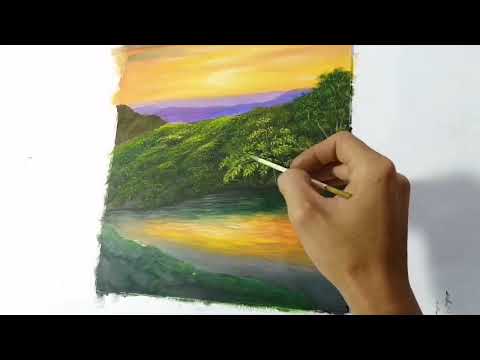 Como pintar un paisaje al óleo sobre papel