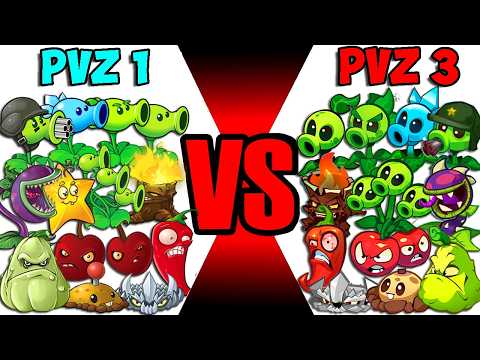 All Plants in PVZ 1 vs PVZ 3 - Who Will Win? - Team Plants Vs Team Plant