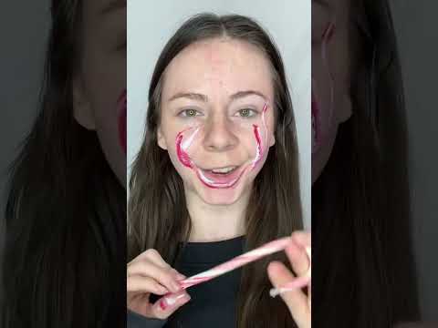 Candy Cane Sfx Makeup?❤️ #candycane #creativemakeup #sfxmua #christmasmakeuplook