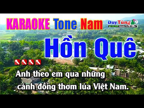 Karaoke || Hồn Quê – Tone Nam || Nhạc Sống Duy Tùng