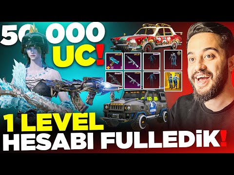 SIFIR DESTANSILI HESABA 50.000 UC YÜKLEYİP FULLEDİK! AŞIRI ŞANSLI! PUBG Mobile