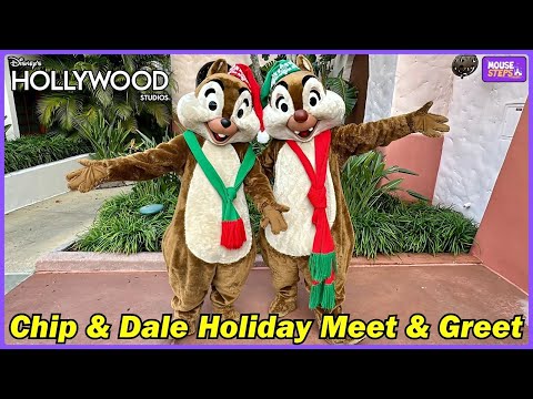 We Meet Chip and Dale in Holiday Outfits at Disney's Hollywood Studios - Walt Disney World Holidays