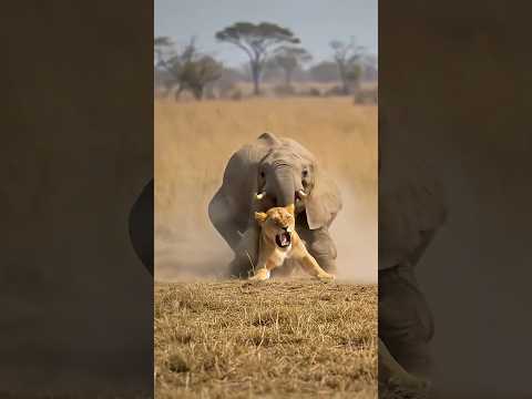🐘🦁Elephant " Don't touch my baby " #shorts #viralvideo #elephant #lion #animals #wildlife