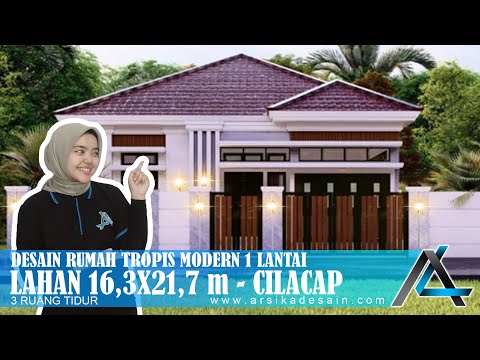 DESAIN RUMAH 16,3 X 21,7 METER I CILACAP - RUMAH TROPIS MODERN #rumah16,3x21,7meter #arsikajakarta