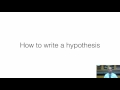 Scientific Hypothesis and Variables