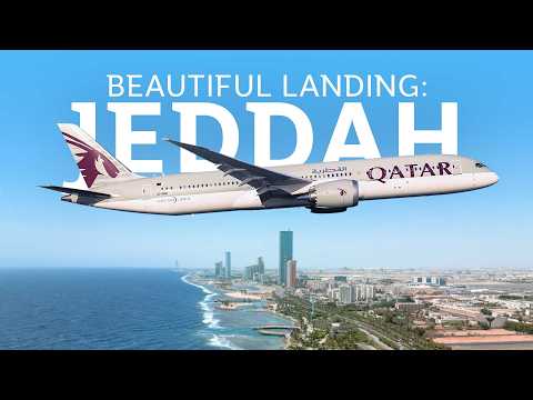 Beautiful landing in Jeddah, Saudi Arabia (4K)