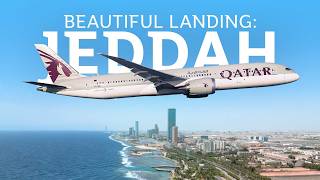 Beautiful landing in Jeddah, Saudi Arabia (4K)