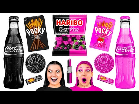 Black vs Pink Food Challenge | Funny Challenges Fun