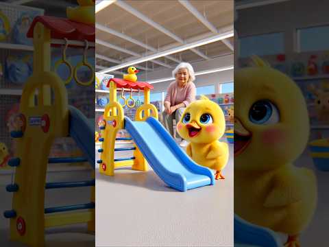 Duckling's Slide Surprise!#shorts #duck #cute #cuteanimals