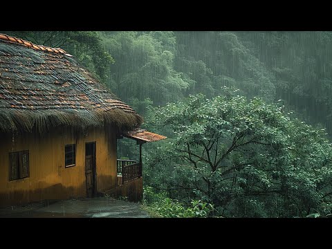 Soothing Rain Sounds at Night - Sleep Immediately with Rain, Thunder & White Noise in the Forest