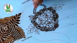 Rose flower mehndi design for front hand