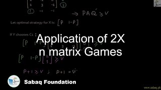 Application of 2X n matrix Games