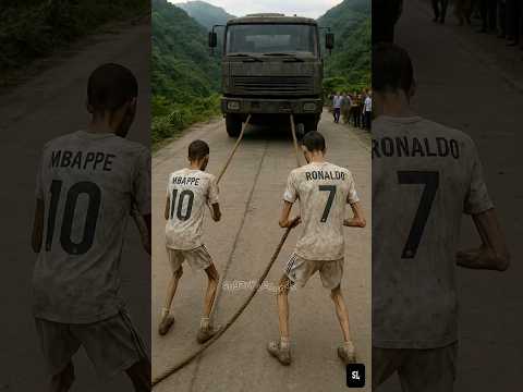 Monk Ronaldo team pulled a truck with ropes against Messi team