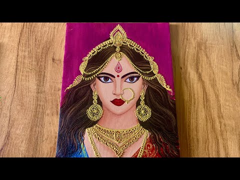 Maa Durga Acrylic Painting/ Durga Maa Painting/Maa Durga Drawing/ Easy Painting