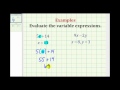 Evaluating Expressions with Variables