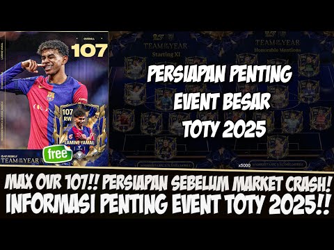 OTW MARKET CRASH!! BANYAK OVR TINGGI GRATIS!! INFORMASI PENTING EVENT TOTY 2025 EA SPORTS FC MOBILE