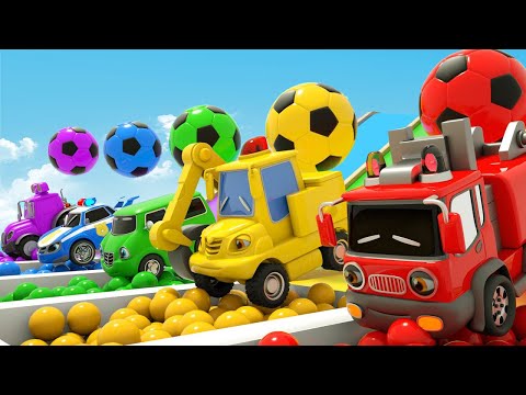 ABC Song, Itsy Bitsy Spider - Excavator, Fire Truck, Police Car | Nursery Rhymes & Kid Songs