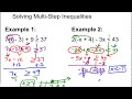 Solving Multi-Step Inequalities in Algebra 1
