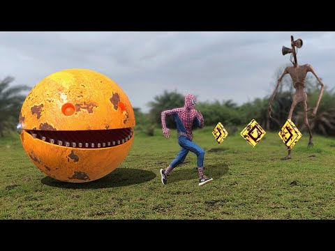SIREN-HEAD vs PAC-MAN In Real Life #1 | Compilation Video | #spiderman #sirenhead #pacman