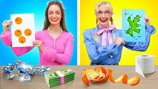 NEW 123 GO! NERD vs POPULAR 🎨 1⭐ vs 5⭐ ART HACKS – Creative DIY Showdown