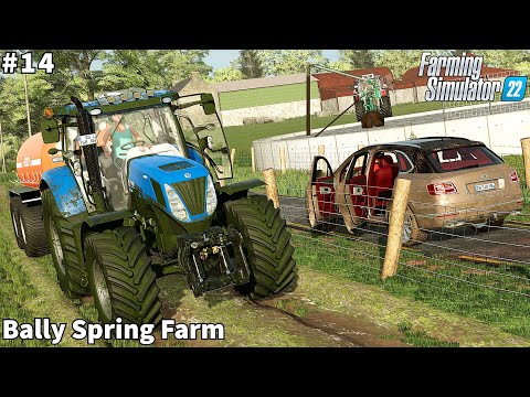 SlurryPit Agitation & Spreading Slurry, Storing GrassSilage Bale│Bally Spring│FS 22│Timelapse#14