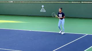 Leylah Fernandez | Indian Wells 2021 | Practice Courts | Baseline crosscourt forehands