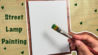 Painting a Peaceful Street Lamp Scene with Trees | Urban Nature Art