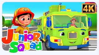 फायर ट्रक के पहिए घूमे गोल गोल, Wheels on the Firetruck, Hindi Rhyme for Children