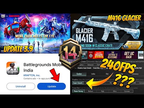 BIG UPDATE 😍 BGMI 3.9 UPDATE IS HERE - M416 GLACIER RETURN IN CLASSIC CRATE IN BGMI - SUPER SMOOTH