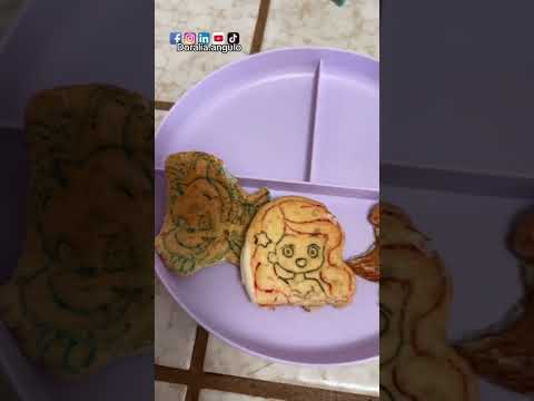Hotcakes de Ariel 🧜‍♀️ la sirenita 🦀🐠 🥰 #desayuno