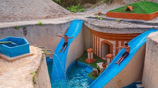 210 Days I Built My Dream WATERPARK In My Hidden Underground House