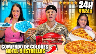 24 HORAS comiendo de COLORES en un HOTEL 5 ESTRELLAS🌈😱