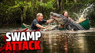 Gator STRIKES Canoe… Woman DRAGGED Under in Seconds!